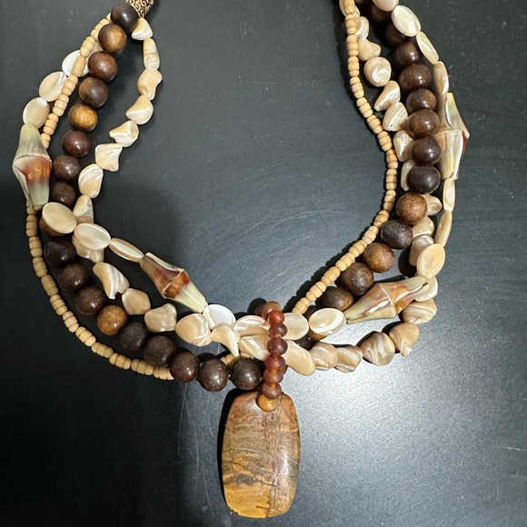 Boho Multi Beaded Shell Necklace - Picture 9 of 10